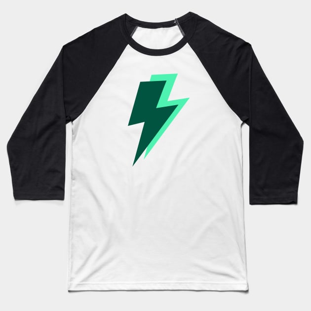 Green Lightning Bolts Pattern Baseball T-Shirt by OneThreeSix